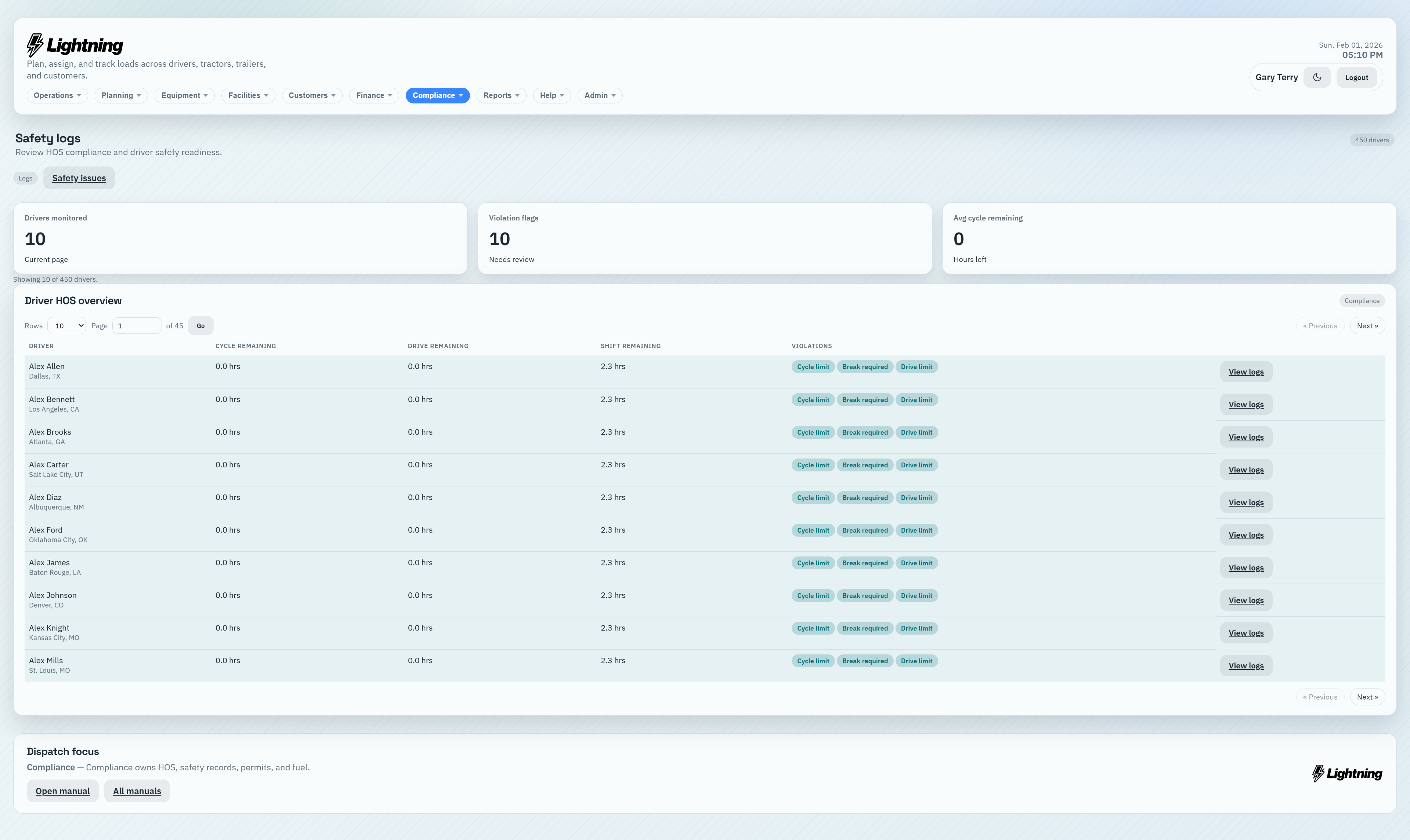 Safety Logs module