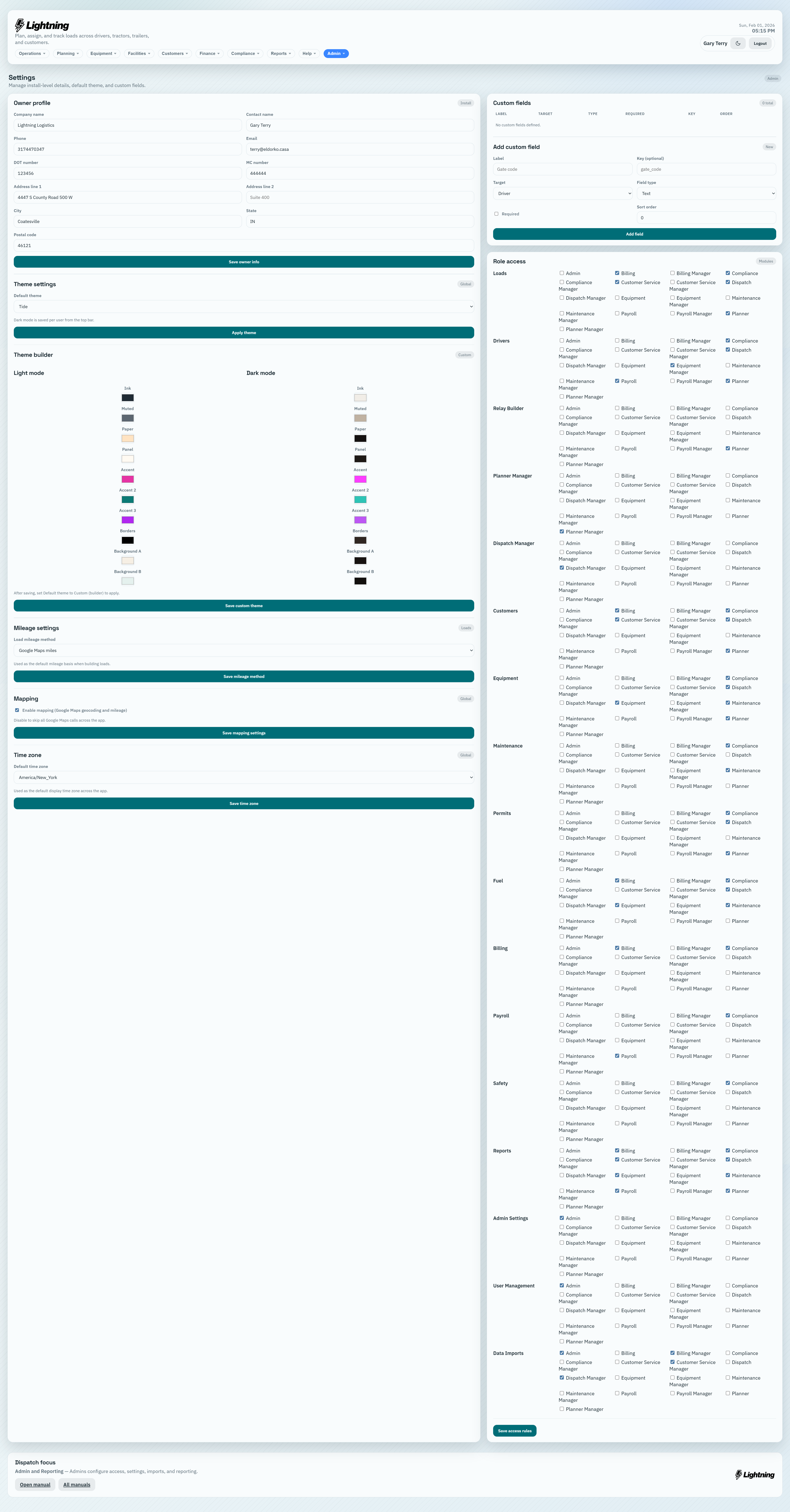 Settings module