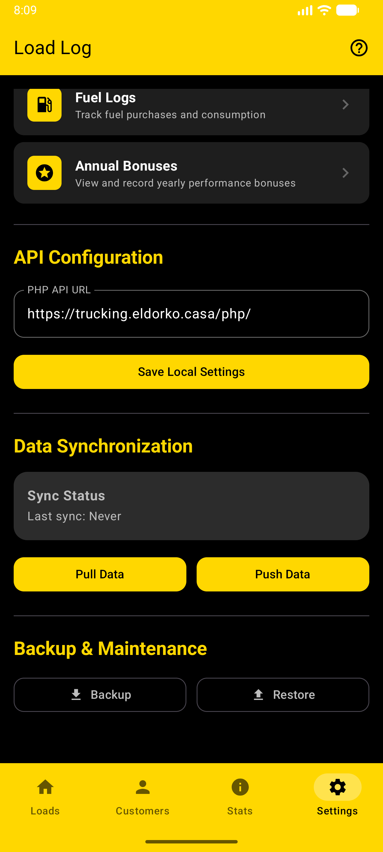 Load Log Data Sync