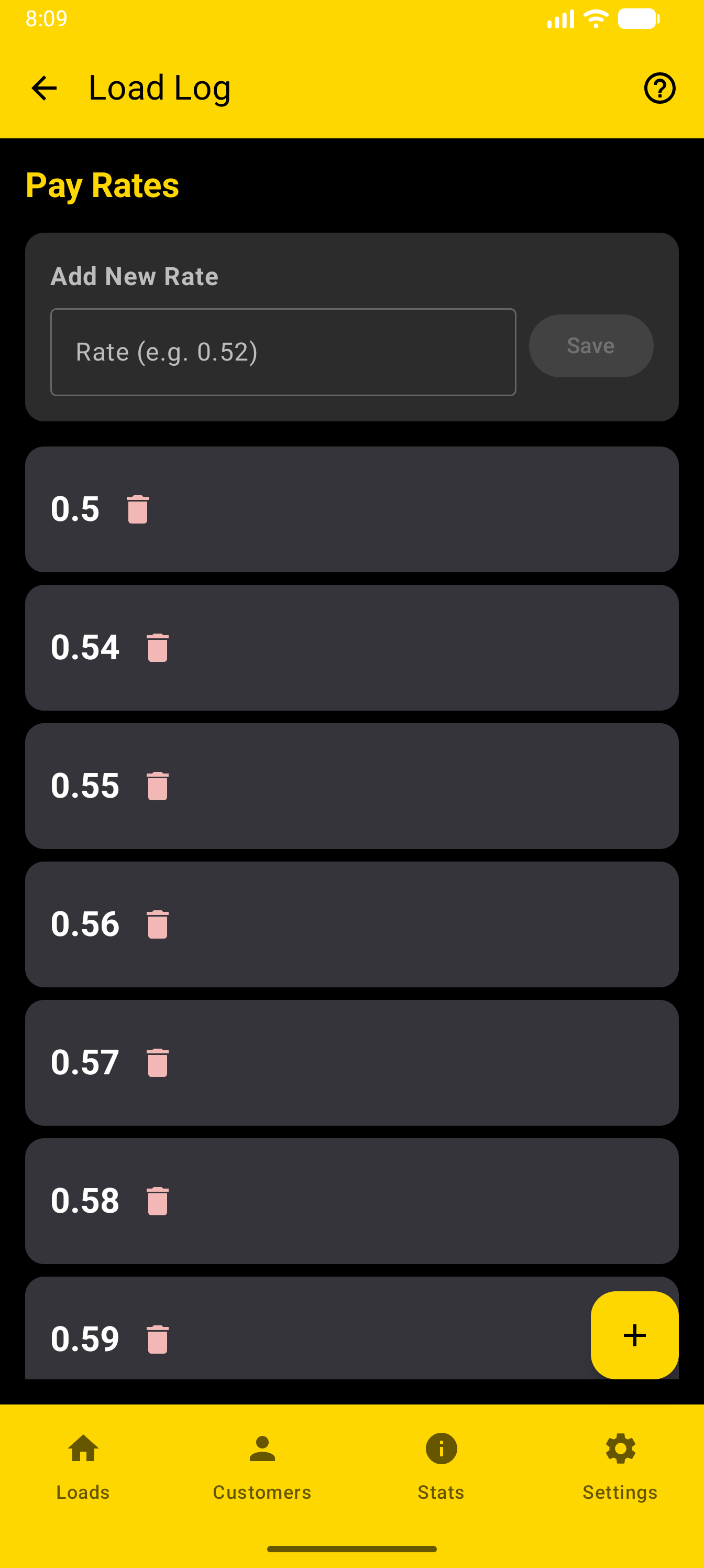 Load Log Pay Rates