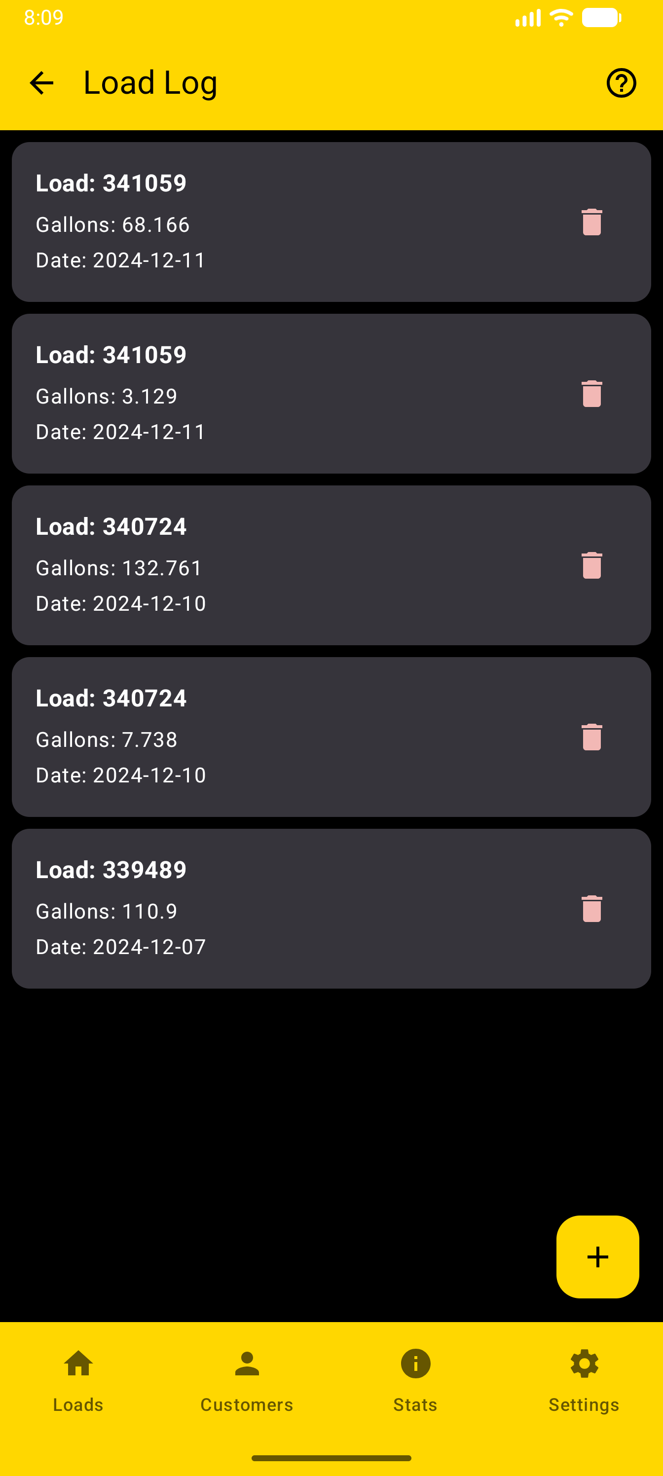 Load Log Fuel Logs