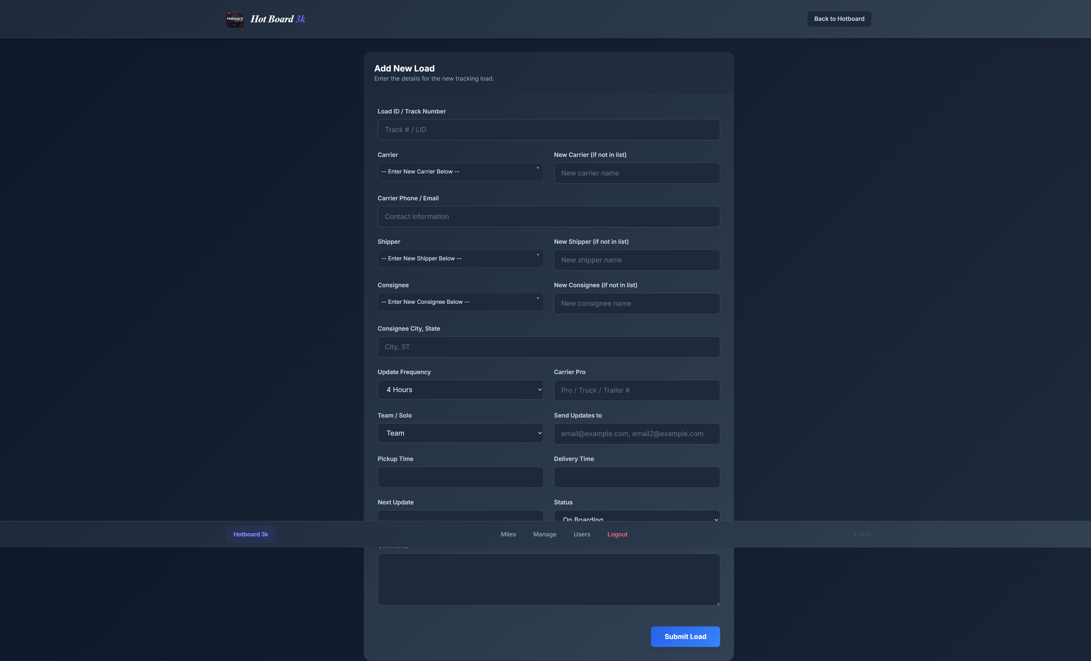 Add Load Interface